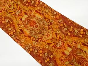 草花模様織出し名古屋帯